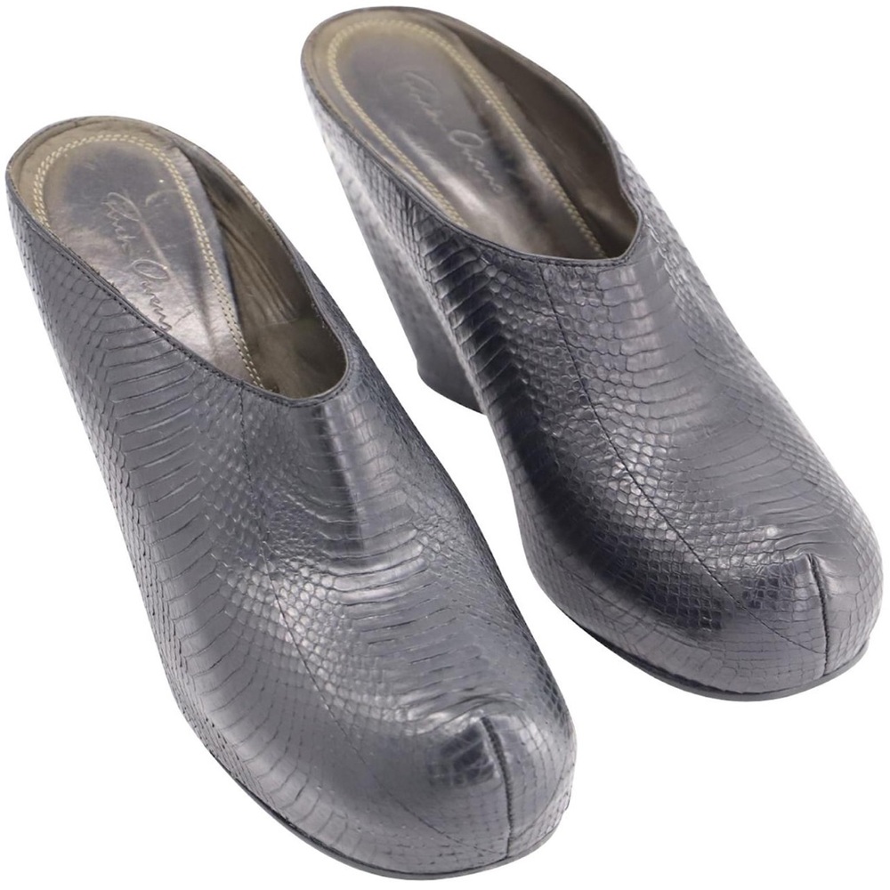 Rick Owens Clog Wedge in Black Leather